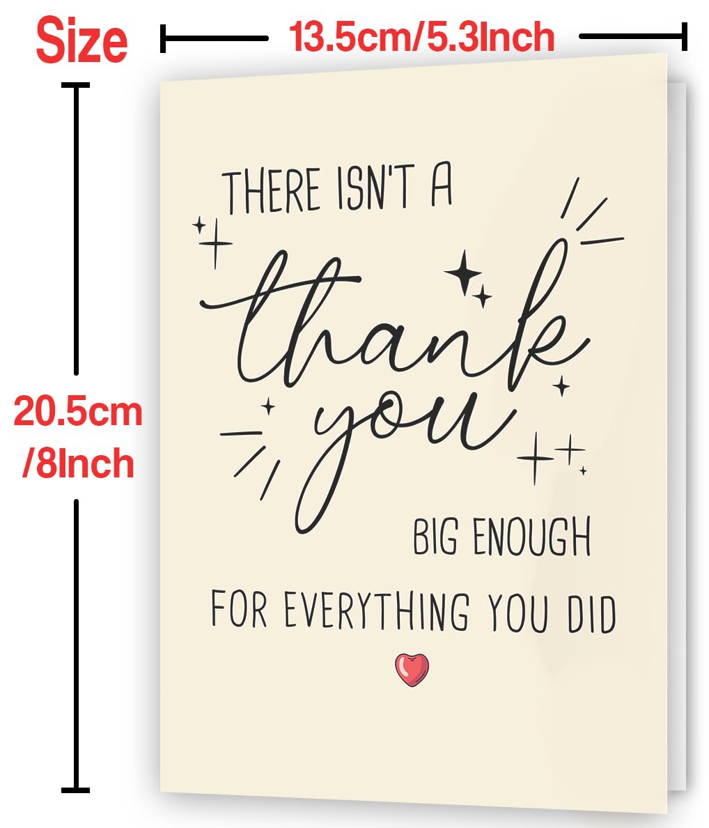 Hongshan Funny Thank You Card, Thank You Card for Men Women, Thank